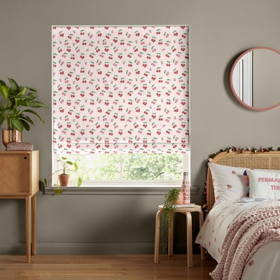 Product photograph of Cherrys Pink Roman Blind from Choice Furniture Superstore