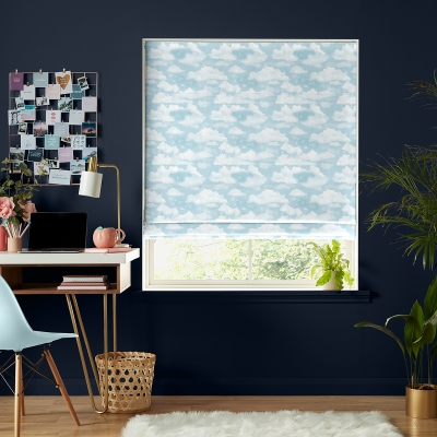 Product photograph of Clouds Blue Roman Blind from Choice Furniture Superstore