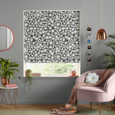 Product photograph of Daisy Black Roman Blind from Choice Furniture Superstore