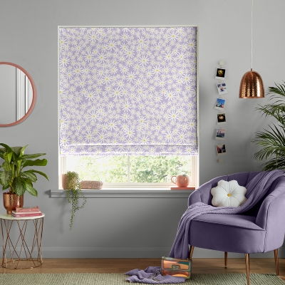 Product photograph of Daisy Lilac Roman Blind from Choice Furniture Superstore