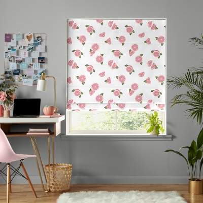 Product photograph of Grapefruit Pink Roman Blind from Choice Furniture Superstore