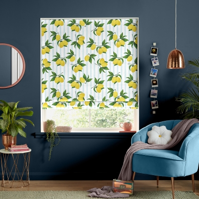 Product photograph of Summer Lemon Sky Roman Blind from Choice Furniture Superstore