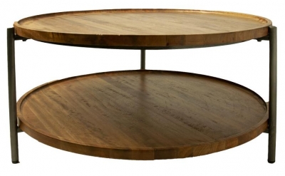 Product photograph of Delamere Mango Wood Round Coffee Table from Choice Furniture Superstore