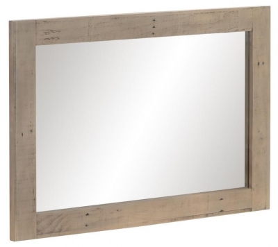 Image of Fjord Scandinavian Style Rustic Pine Mirror - 90cm x 60cm