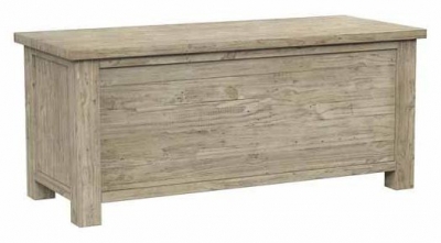 Product photograph of Fjord Scandinavian Style Rustic Pine Ottoman Storage Box from Choice Furniture Superstore