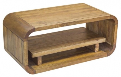 Product photograph of Lounge Curved Edge Mango Wood Coffee Table from Choice Furniture Superstore