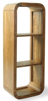 Product photograph of Lounge Curved Edge Mango Wood Tall Bookcase from Choice Furniture Superstore
