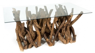 Image of Leila 180cm Glass Top Dining Table - 6 Seater
