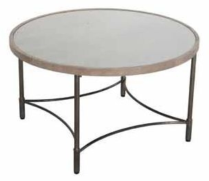 Product photograph of Pottery Apollo Greywash Mango Wood Round Coffee Table from Choice Furniture Superstore