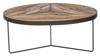 Product photograph of Kleo Boatwood Large Round Coffee Table from Choice Furniture Superstore