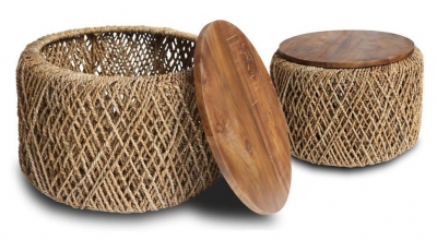 Product photograph of Casa Tokio Rope Coffee Tables - Set Of 2 from Choice Furniture Superstore