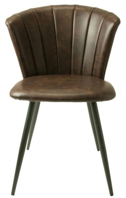 Product photograph of Shelby Chestnut Vegan Leather Dining Chair Sold In Pairs from Choice Furniture Superstore