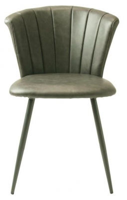 Product photograph of Shelby Grey Vegan Leather Dining Chair Sold In Pairs from Choice Furniture Superstore