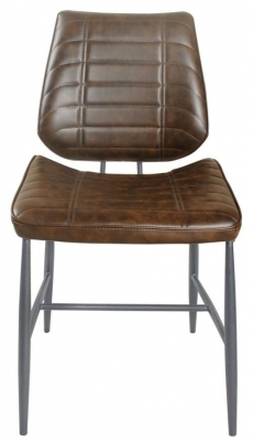 Product photograph of Cortina Chestnut Vegan Leather Dining Chair Sold In Pairs from Choice Furniture Superstore