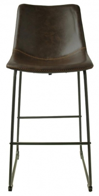 Product photograph of Cooper Chestnut Vegan Leather Barstool Sold In Pairs from Choice Furniture Superstore