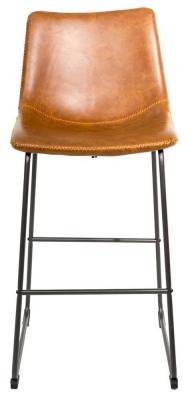 Product photograph of 2 X Fremont Tan Vintage Leather Barstool from Choice Furniture Superstore