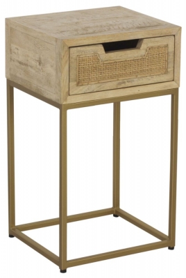 Product photograph of Casa Rattan 1 Drawer Side Table from Choice Furniture Superstore
