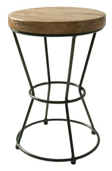 Evansville Mango Wood Round Stool