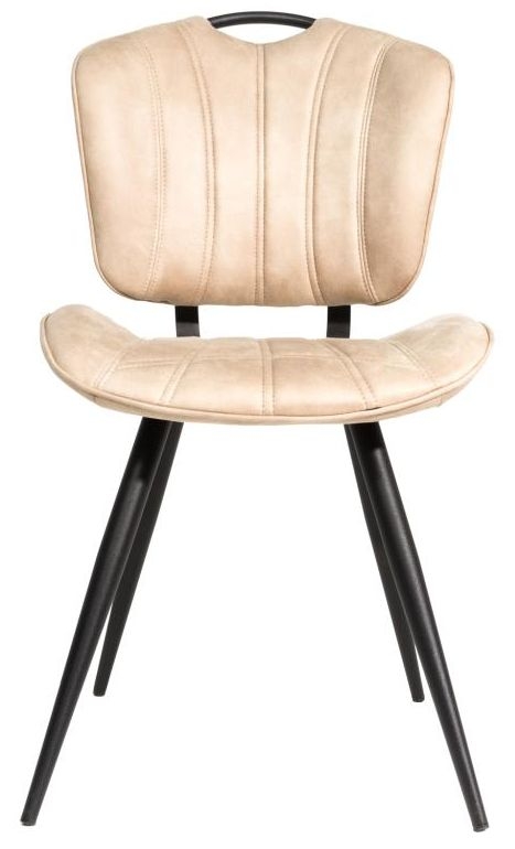 Set of 2 Gustavia Oyster Natural Fabric Dining Chair