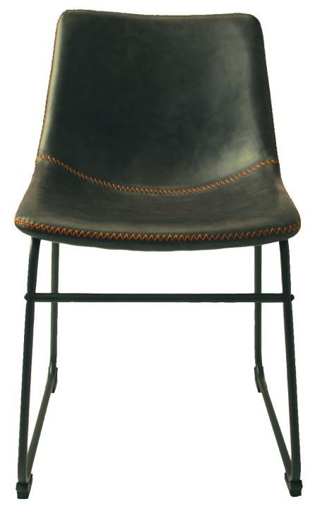 Set of 2 Fremont Grey Vintage Leather Dining Chair