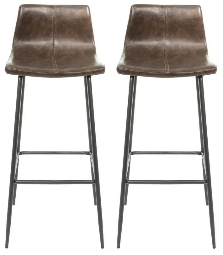 Bermuda Chestnut Vegan Leather Barstool (Pair) - Clearance FSS14758
