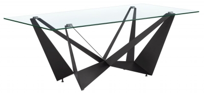Product photograph of Milan Dark Grey And Glass 180cm Dining Table from Choice Furniture Superstore