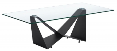 Product photograph of Milan Dark Grey And Glass Coffee Table from Choice Furniture Superstore