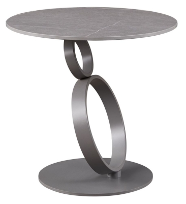 Product photograph of Sofia Rings Dark Grey Ceramic Top Side Table from Choice Furniture Superstore