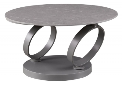 Product photograph of Sofia Rings Dark Grey Ceramic Top Swivel Extending Coffee Table from Choice Furniture Superstore