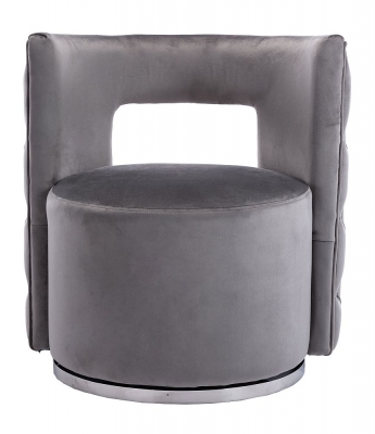 Product photograph of Donna Dark Grey Velvet Fabric Lounge Chair from Choice Furniture Superstore