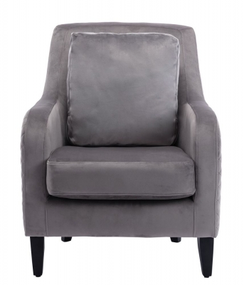 Product photograph of Aldo Dark Grey Velvet Fabric Armchair from Choice Furniture Superstore