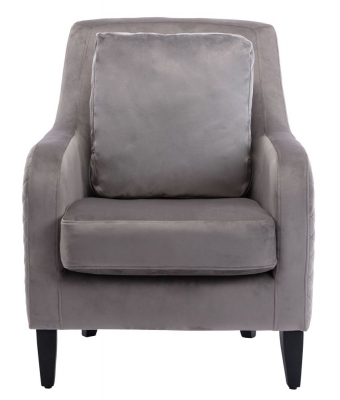 Product photograph of Aldo Silver Grey Velvet Fabric Armchair from Choice Furniture Superstore