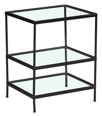 Product photograph of Merton 2 Tier Glass And Dark Grey Side Table from Choice Furniture Superstore