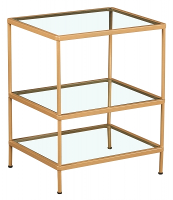 Product photograph of Merton 2 Tier Glass And Gold Side Table from Choice Furniture Superstore