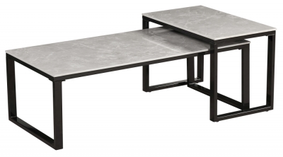 Product photograph of Canterbury Grey Ceramic Top Coffee Table Set Of 2 from Choice Furniture Superstore