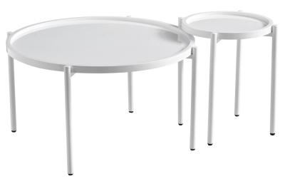 Product photograph of Cambridge White Coffee Table And Side Table Set from Choice Furniture Superstore