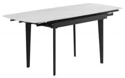 Product photograph of Mayfair White And Grey Ceramic Top 4-6 Seater Extending Dining Table - 120cm-180cm from Choice Furniture Superstore