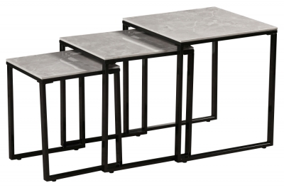 Product photograph of Leyton Grey Ceramic Top Nest Table Set from Choice Furniture Superstore