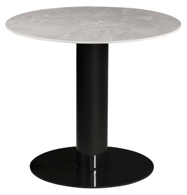 Product photograph of Chelsea Grey And Black Ceramic Top 2 Seater Round Dining Table - 90cm from Choice Furniture Superstore