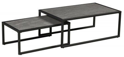 Product photograph of Bexley Dark Grey Ceramic Top Coffee Table Set Of 2 from Choice Furniture Superstore
