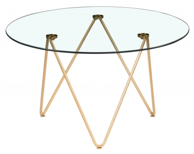 Product photograph of Lambeth Glass And Gold Coffee Table from Choice Furniture Superstore