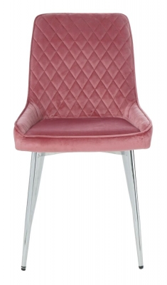 Product photograph of Aria Pink Velvet Dining Chair Set Of 4 from Choice Furniture Superstore