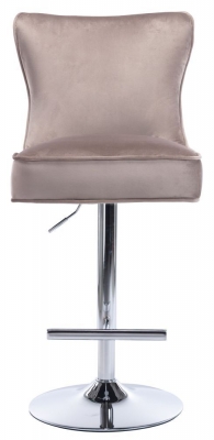 Product photograph of Jemma Mink Velvet Fabric Swivel Barstool Sold In Pairs from Choice Furniture Superstore