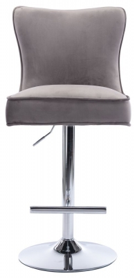 Product photograph of 2 X Jemma Silver Grey Velvet Fabric Swivel Barstool from Choice Furniture Superstore