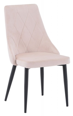 Product photograph of Darwen Mink Fabric Dining Chair With Black Legs Sold In Pairs from Choice Furniture Superstore