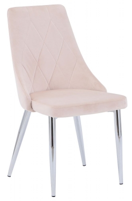 Product photograph of Darwen Mink Fabric Dining Chair With Chrome Legs Sold In Pairs from Choice Furniture Superstore