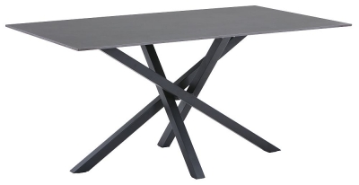 Product photograph of Hounslow Dark Grey And Black 6 Seater Dining Table - 160cm from Choice Furniture Superstore