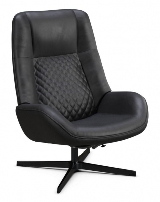Product photograph of Bordeaux Balder Black Leather Swivel Recliner Chair from Choice Furniture Superstore