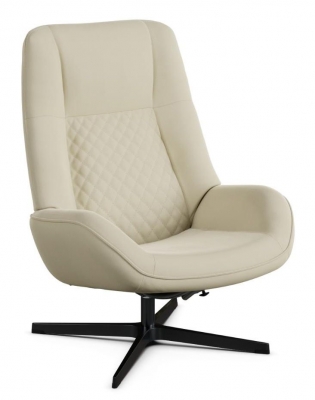 Product photograph of Bordeaux Balder Creme Leather Swivel Recliner Chair from Choice Furniture Superstore