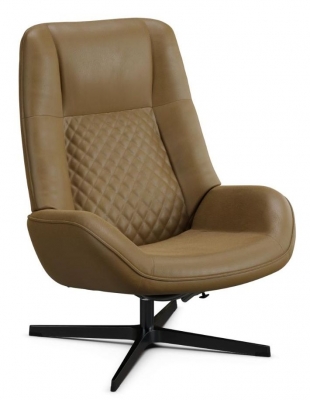 Product photograph of Bordeaux Balder Gold Leather Swivel Recliner Chair from Choice Furniture Superstore